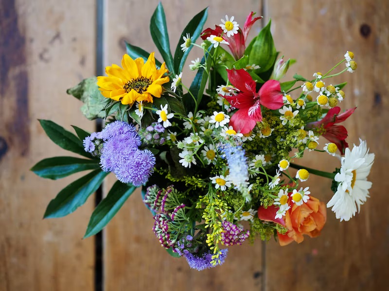 A bouquet containing a variety of flowers