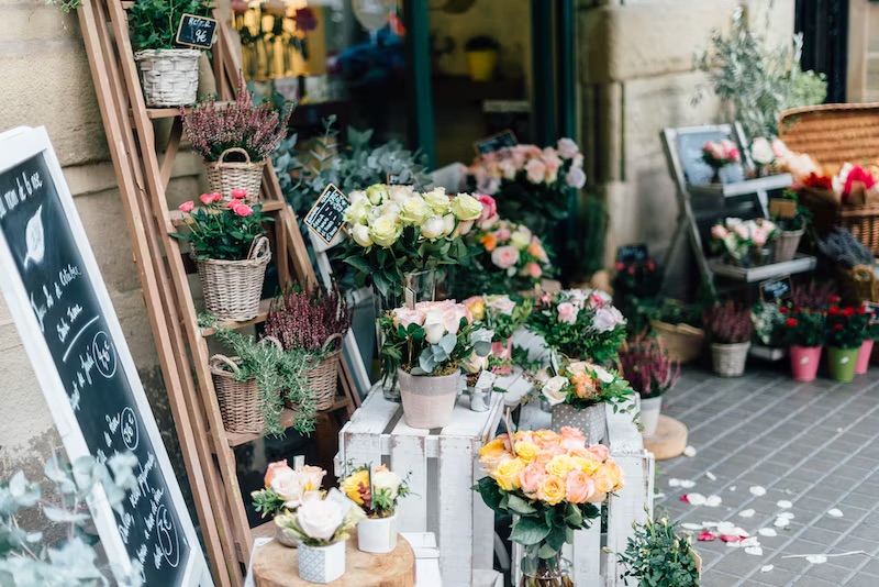 A photograph of the entrance to Lillian Gillian's Flower Shop